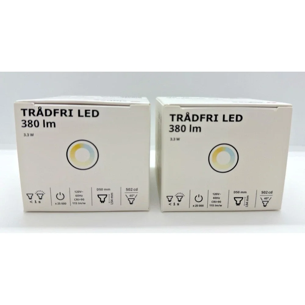 Lot 2 x Ikea TRADFRI LED GU10 Bulb 380 lm Smart Wireless Dimmable White Spectrum